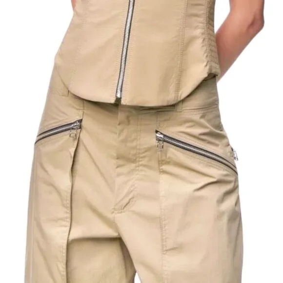 NWT Zara topstitched zipper cargo pants XS - Picture 14 of 16